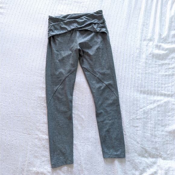 Free People Criss Cross Dark Green Heathered Leggings size Small - Picture 2 of 4